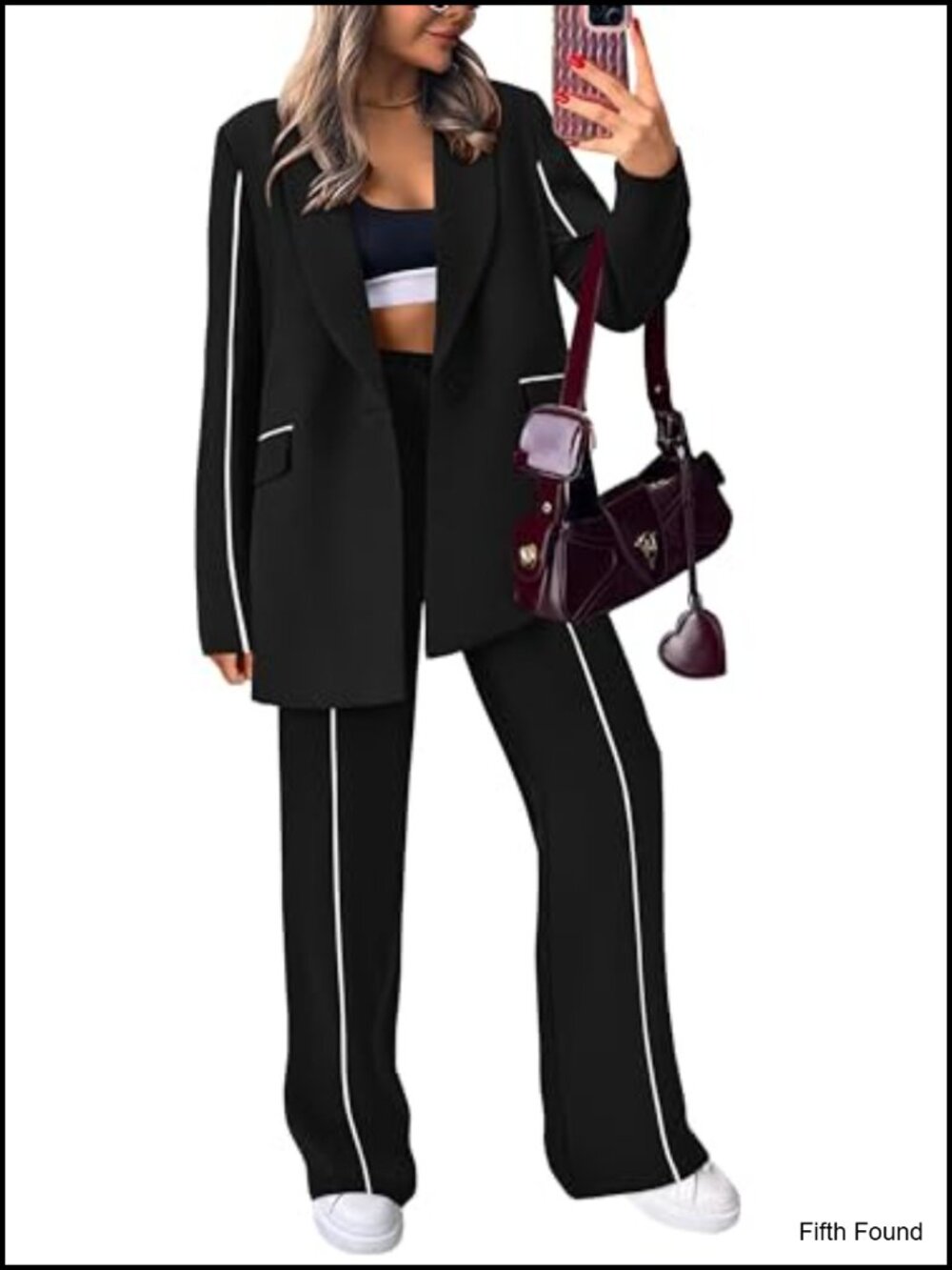 Women's 2 Piece Blazer Suit Set Wide Leg Dress Pants Business Casual